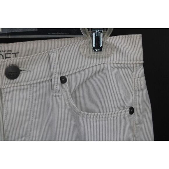 Ann Taylor Loft Modern Skinny Pants Size 24/00 Gray & White Stripe Jeans Nwt - Picture 5 of 10